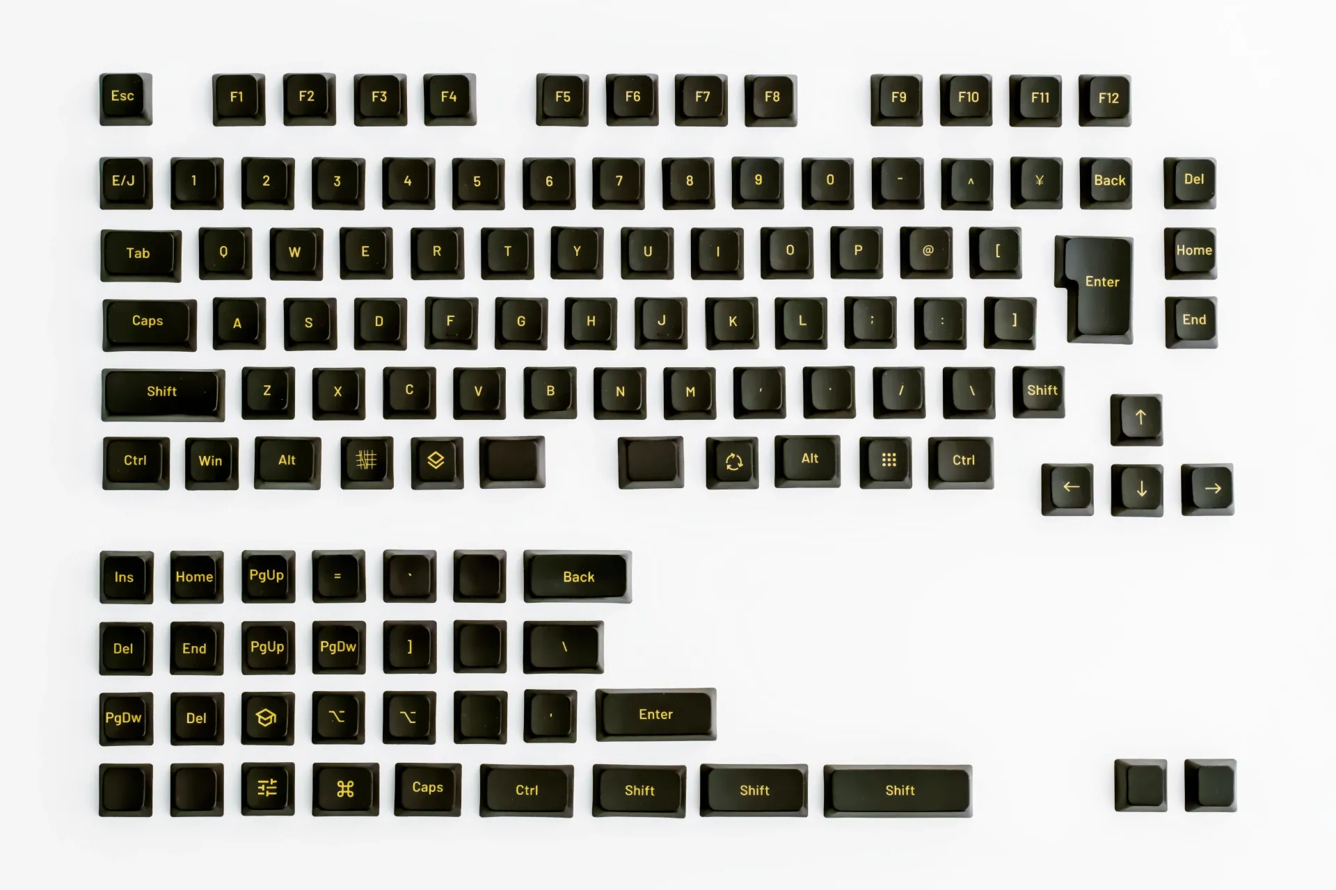 分割式キーボード向け、JIS/USレイアウト対応キーキャップセット